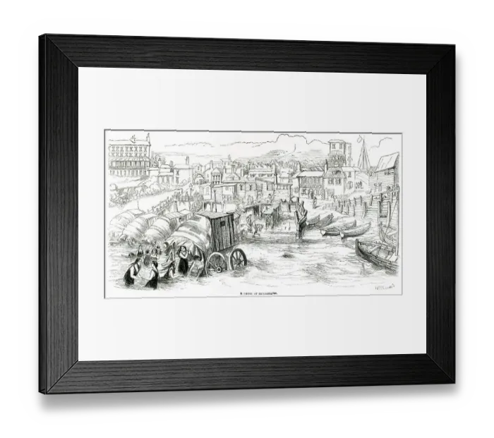 Framed Print : Bathing at Broadstairs 1857 Framed Print : Bathing at Broadstairs 1857