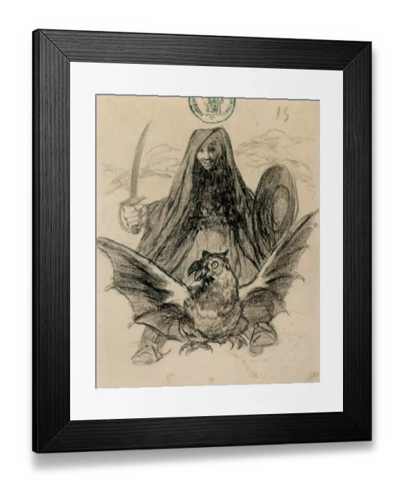 Framed Print : Allegory: War or Evil. The Death and an owl Framed Print : Allegory: War or Evil. The Death and an owl