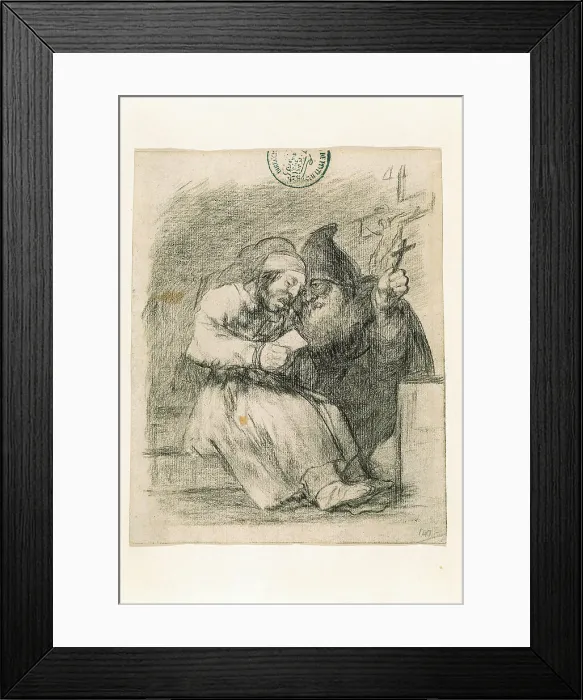 Framed Print : Le ayuda a bien morir (He helps him to die) Framed Print : Le ayuda a bien morir (He helps him to die)