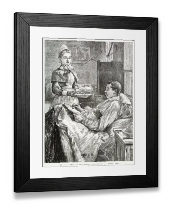 Framed Print : The first sign of convalescence. Date: 1892