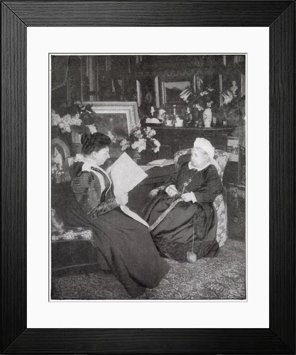 Framed Print : Queen Victoria with Princess Henry of Battenberg Framed Print : Queen Victoria with Princess Henry of Battenberg