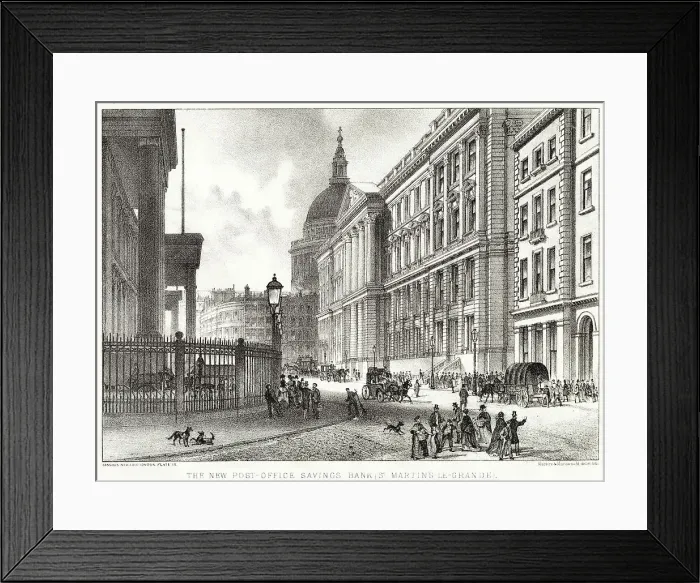 Framed Print : Exterior new Post Office, savings Bank, St Martin's-Le-Grand, London Framed Print : Exterior new Post Office, savings Bank, St Martin's-Le-Grand, London
