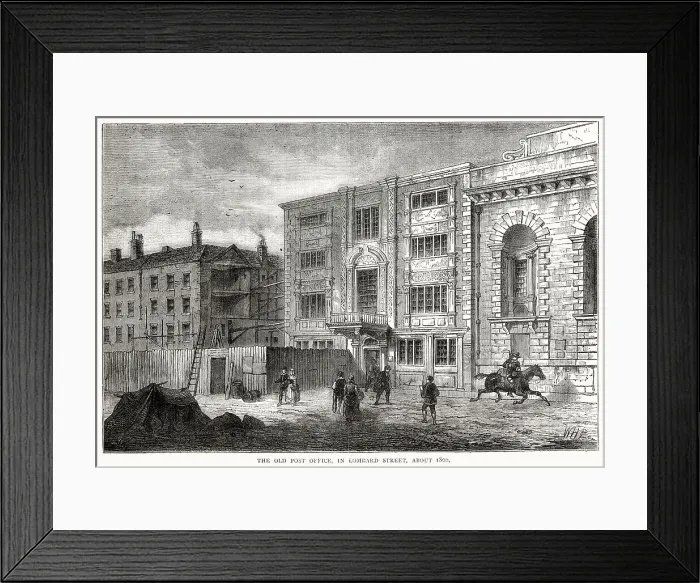 Framed Print : Exterior of the Old Post Office, Lombard Street, London. Date: circa 1800 Framed Print : Exterior of the Old Post Office, Lombard Street, London. Date: circa 1800