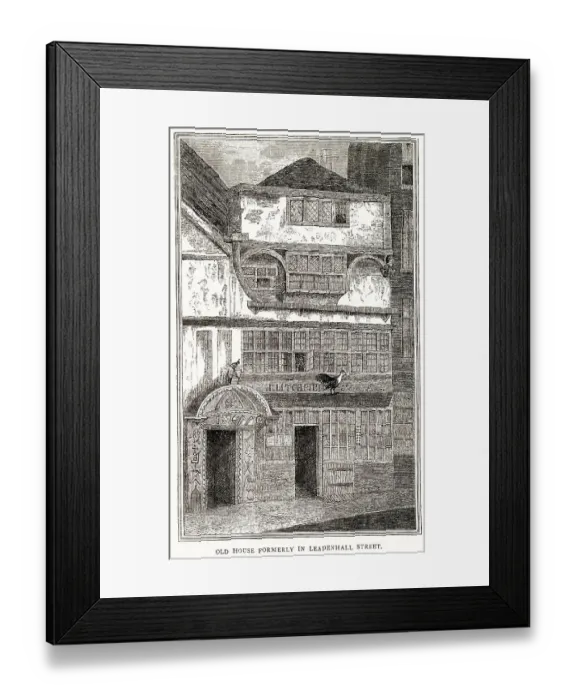 Framed Print : Exterior of Old House Formerly, Leadenhall Street, London