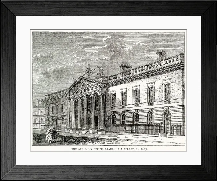 Framed Print : Exterior of the Old India Office, Leadenhall Street, London. Date: 1803 Framed Print : Exterior of the Old India Office, Leadenhall Street, London. Date: 1803