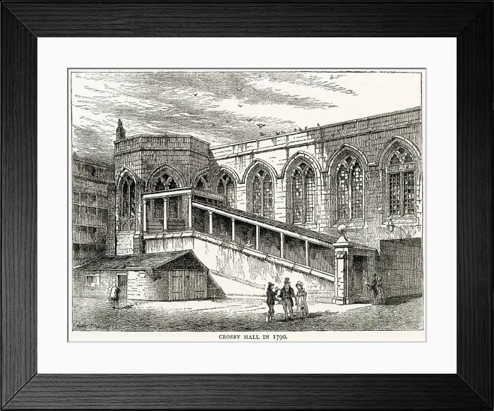 Framed Print : Exterior of Crosby Hall, Bishopsgate, London. Date: 1790 Framed Print : Exterior of Crosby Hall, Bishopsgate, London. Date: 1790
