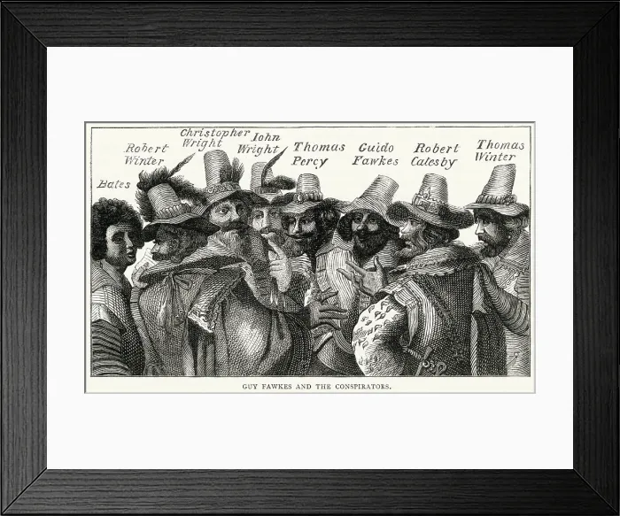 Framed Print : Members of the Gunpowder Treason plot. Date: 5th November 1605 Framed Print : Members of the Gunpowder Treason plot. Date: 5th November 1605