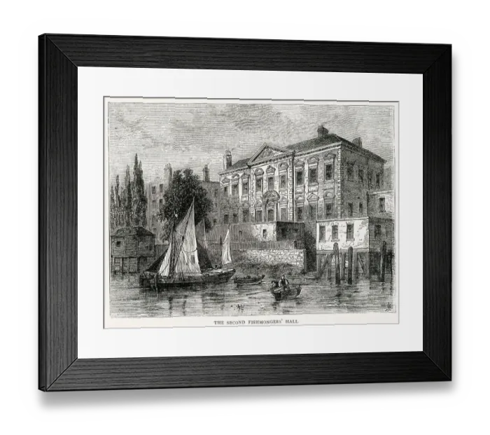 Framed Print : Exterior of the Second Fishmonger's Hall, London, fronted towards the River Thames Though usually ascribed to Sir Christopher Wren, was built by a Mr. Jerman, who was also the arthitect of Drapers Hall and the second Royal Exchange Framed Print : Exterior of the Second Fishmonger's Hall, London, fronted towards the River Thames Though usually ascribed to Sir Christopher Wren, was built by a Mr. Jerman, who was also the arthitect of Drapers Hall and the second Royal Exchange