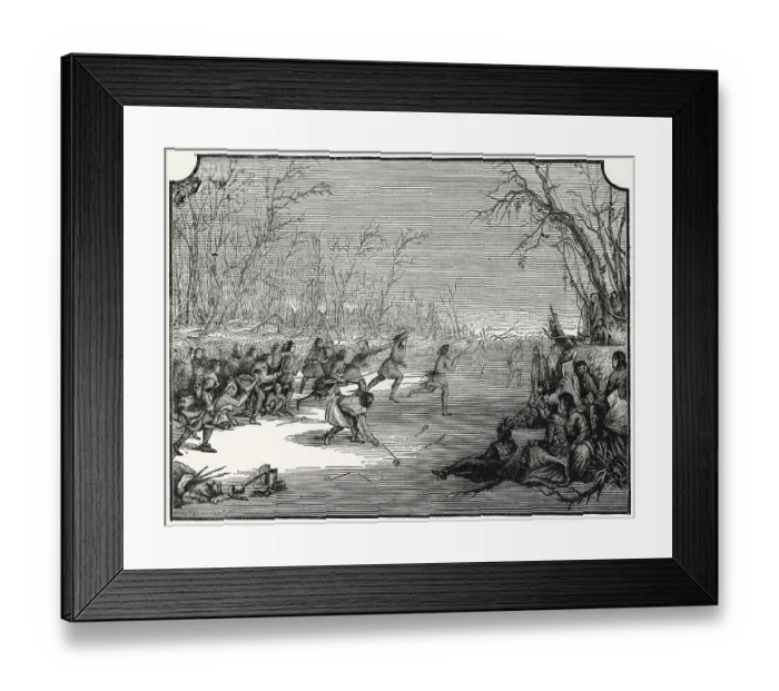 Framed Print : Native American Indians Playing Lacrosse Framed Print : Native American Indians Playing Lacrosse