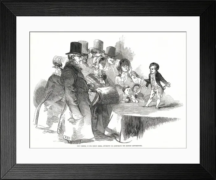 Framed Print : Charles Sherwood Stratton known by everyone as General Tom Thumb (1838 - 1883), American dwarf, who achieved great fame. Wearing court dress, appearing at the Egyptian Hall in Piccadilly Framed Print : Charles Sherwood Stratton known by everyone as General Tom Thumb (1838 - 1883), American dwarf, who achieved great fame. Wearing court dress, appearing at the Egyptian Hall in Piccadilly