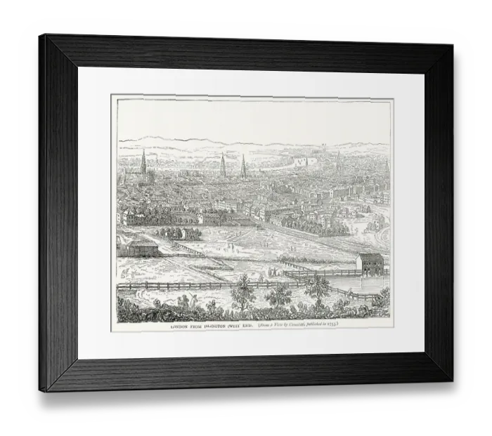 Framed Print : View of London from Islington of West End. Date: 1753 Framed Print : View of London from Islington of West End. Date: 1753