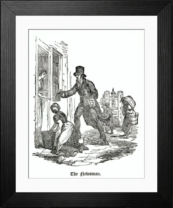 Framed Print : Rising at four o'clock in the morning everyday, the lone worker goes to the newspaper office to procure a few of the first morning papers allotted to him, at extra charges Framed Print : Rising at four o'clock in the morning everyday, the lone worker goes to the newspaper office to procure a few of the first morning papers allotted to him, at extra charges