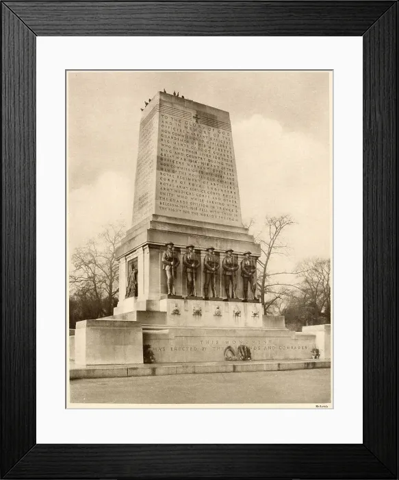 Framed Print : Guards Memorial, also known as the Guards Division War Memorial, war memorial located on the west side of Horse Guards Road, opposite Horse Guards Parade in London. Date: 1935 Framed Print : Guards Memorial, also known as the Guards Division War Memorial, war memorial located on the west side of Horse Guards Road, opposite Horse Guards Parade in London. Date: 1935