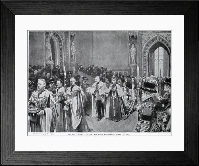 Framed Print : King Edward's First Opening of Parliament 1901 Framed Print : King Edward's First Opening of Parliament 1901