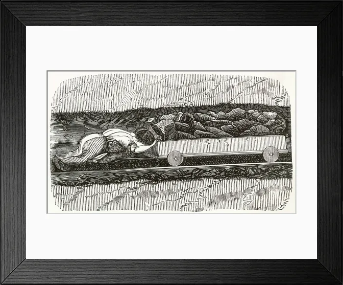 Framed Print : Two Children in the Mines 1854 Framed Print : Two Children in the Mines 1854