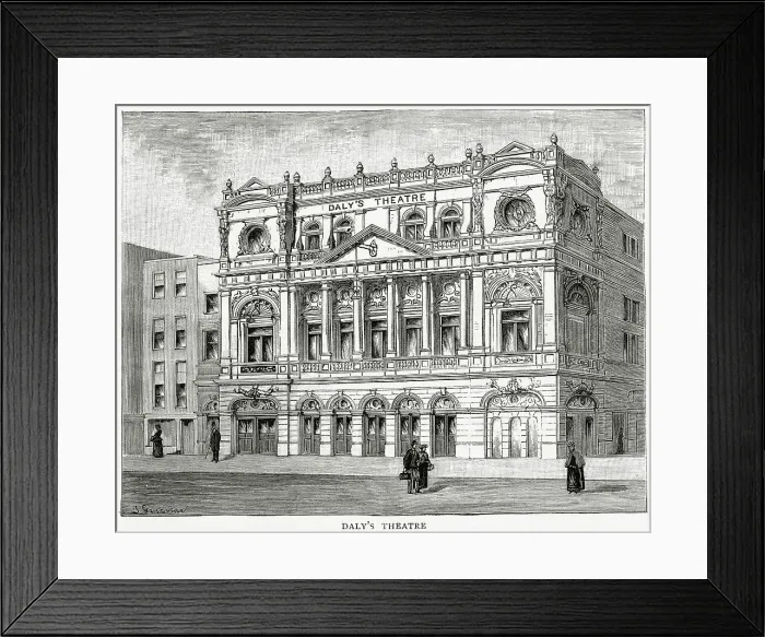 Framed Print : Exterior of the Daly's Theatre, located in Cranbourn Street, just off Leicester Square, London. Date: 1893 Framed Print : Exterior of the Daly's Theatre, located in Cranbourn Street, just off Leicester Square, London. Date: 1893
