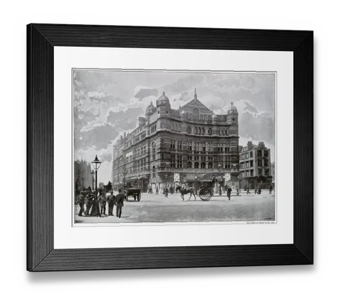 Framed Print : Where Shafesbury Avenue and Charing Cross Road meet, Palace Theatre, playhouse in London. Date: late 1890s Framed Print : Where Shafesbury Avenue and Charing Cross Road meet, Palace Theatre, playhouse in London. Date: late 1890s