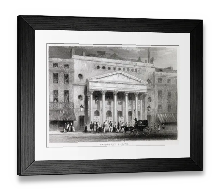 Framed Print : Exterior of the Haymarket Theatre, London. Date: 1846 Framed Print : Exterior of the Haymarket Theatre, London. Date: 1846