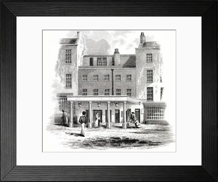 Framed Print : Exterior of Little Theatre, Haymarket, London. Date: 1815 Framed Print : Exterior of Little Theatre, Haymarket, London. Date: 1815
