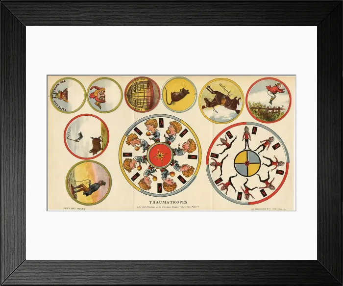 Framed Print : Thaumatropes - Cut-Out 1881