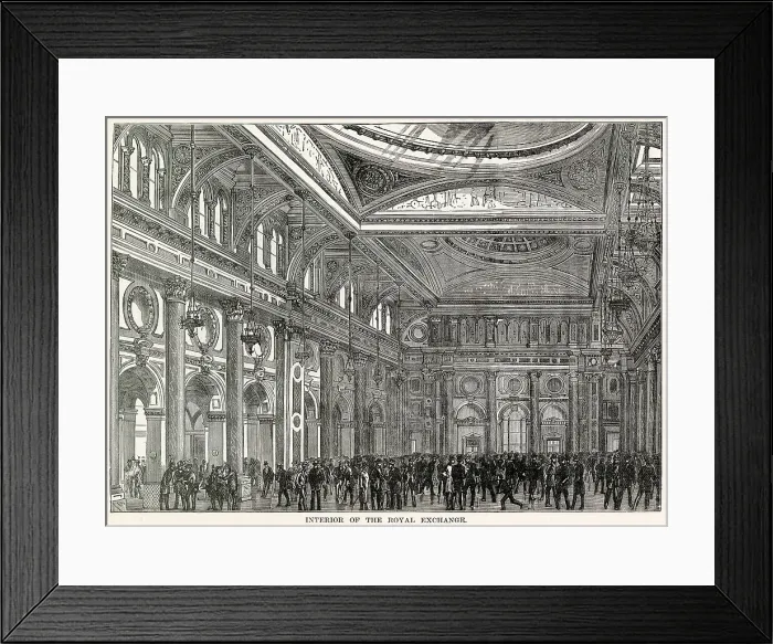 Framed Print : Interior of The Royal Exchange, London. Date: 1877 Framed Print : Interior of The Royal Exchange, London. Date: 1877