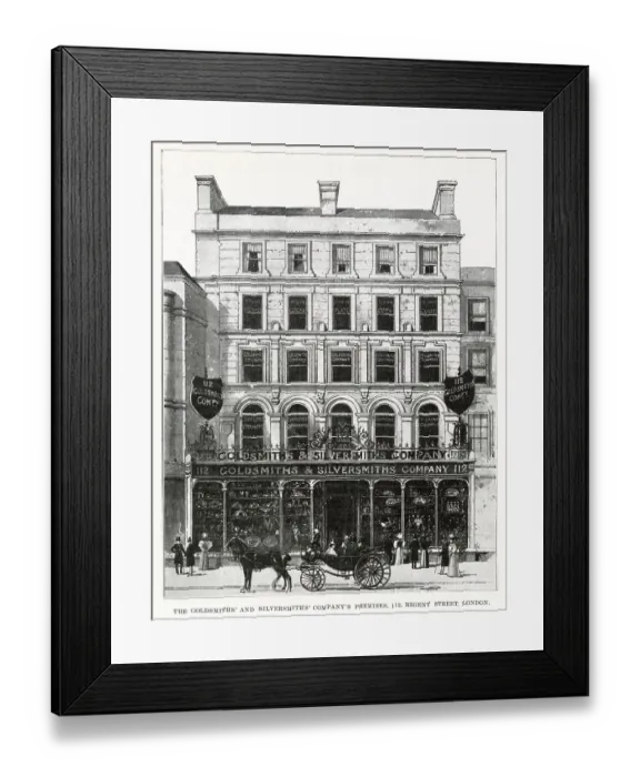 Framed Print : Exterior of Goldsmiths and Silversmiths Company, premises at 112 Regent Street, London. Date: 1898