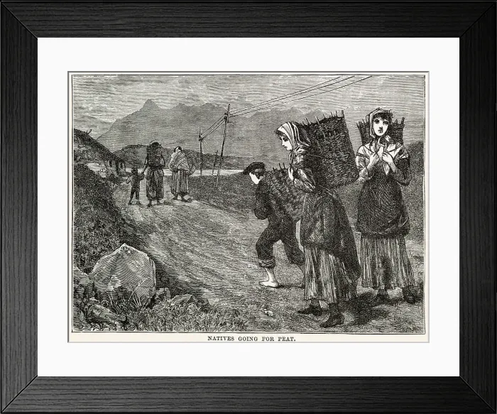 Framed Print : Peat Collecting 1877 Framed Print : Peat Collecting 1877