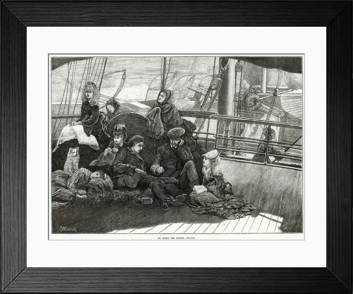 Framed Print : Passagers On Board Dundee Steamer 1873 Framed Print : Passagers On Board Dundee Steamer 1873