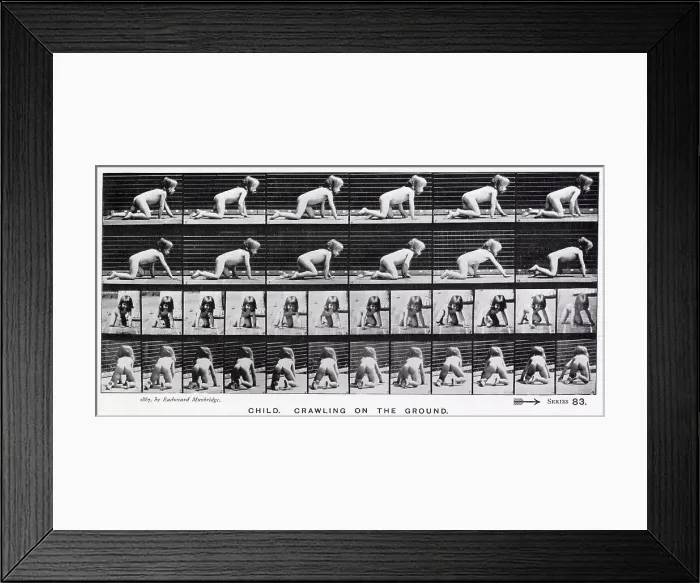Framed Print : Sequence of crawling child. Date: 1887