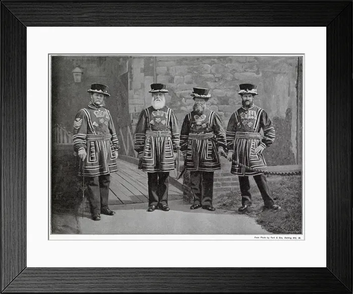 Framed Print : Yeoman of the Guard at Tower of London. Date: late 1890s Framed Print : Yeoman of the Guard at Tower of London. Date: late 1890s