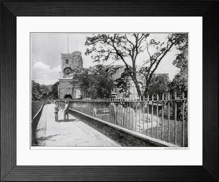 Framed Print : St Mary Magdalene Church, Richmond. The tower was built in the early 16th century, the rest of the church has under gone several renovations. Date: 1901 Framed Print : St Mary Magdalene Church, Richmond. The tower was built in the early 16th century, the rest of the church has under gone several renovations. Date: 1901