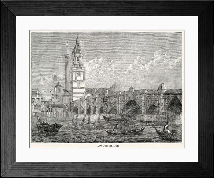 Framed Print : Old London Bridge 1796 Framed Print : Old London Bridge 1796