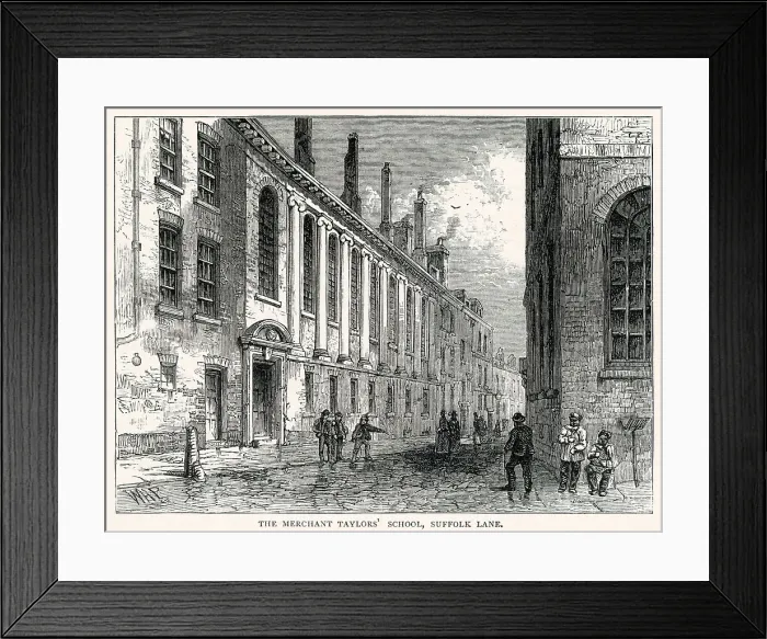 Framed Print : Merchant Taylors School, Suffolk Lane, London. Date: 1874 Framed Print : Merchant Taylors School, Suffolk Lane, London. Date: 1874