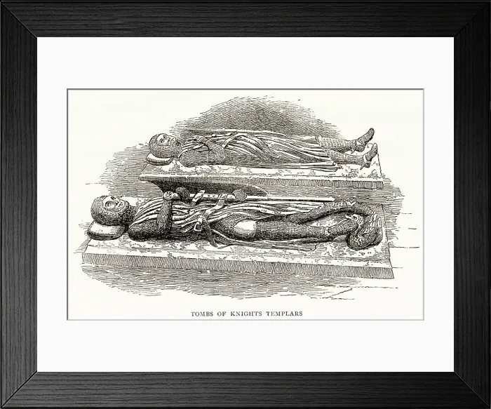 Framed Print : Tombs of Knights Templars at Temple church, City of London. Date: 19th century Framed Print : Tombs of Knights Templars at Temple church, City of London. Date: 19th century