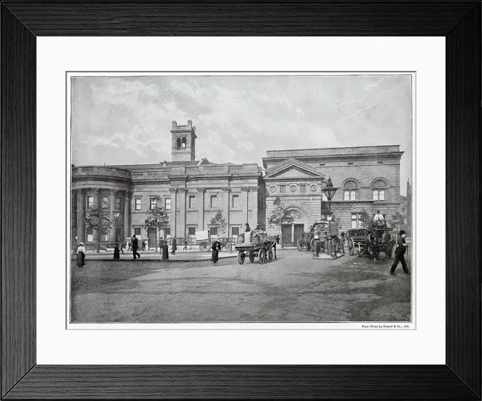 Framed Print : Photograph taken from St. Martin's Place of the exterior of the National Portrait Gallery, London. The present home opened in 1896. Date: 1901 Framed Print : Photograph taken from St. Martin's Place of the exterior of the National Portrait Gallery, London. The present home opened in 1896. Date: 1901
