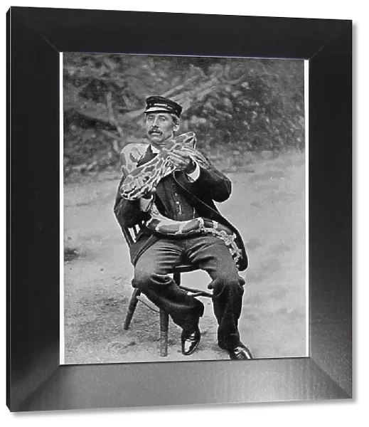 Head Keeper with Snake at London Zoo 1896
