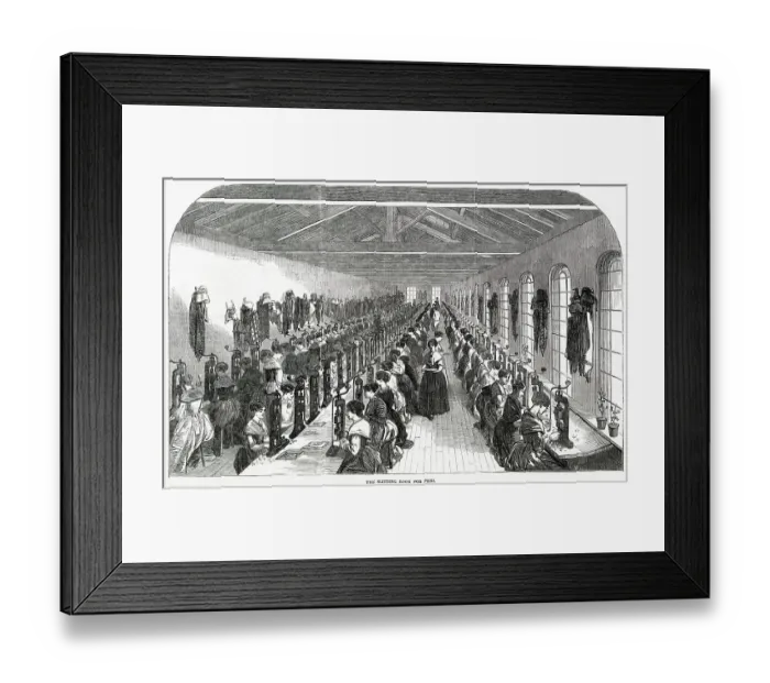 Framed Print : The slitting room for steel pens, at Messrs Hinks, Wells and Co. in Birmingham. Date: 1851 Framed Print : The slitting room for steel pens, at Messrs Hinks, Wells and Co. in Birmingham. Date: 1851