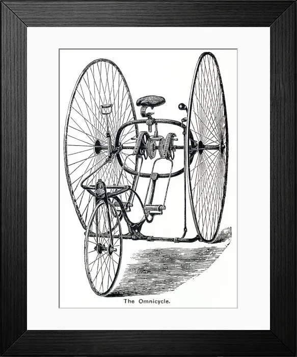 Framed Print : Early tricycle, the omnicycle. Date: 1881 Framed Print : Early tricycle, the omnicycle. Date: 1881
