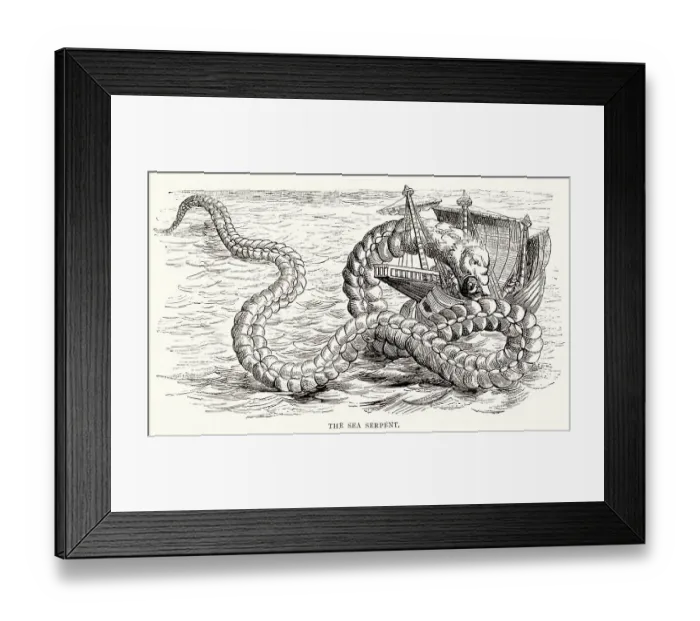 Framed Print : Mythical Sea Serpent Framed Print : Mythical Sea Serpent