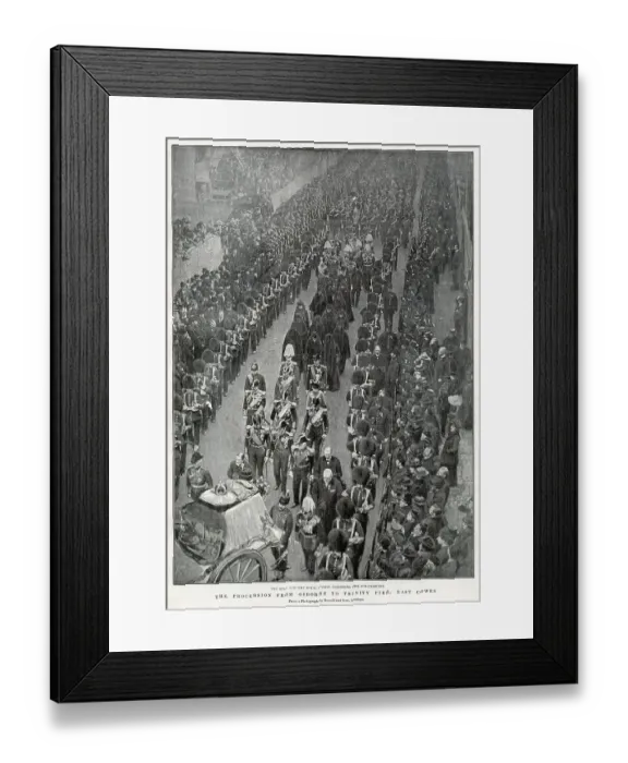 Framed Print : Queen Victoria's Funeral - Royal Mourners Following Coffin Framed Print : Queen Victoria's Funeral - Royal Mourners Following Coffin