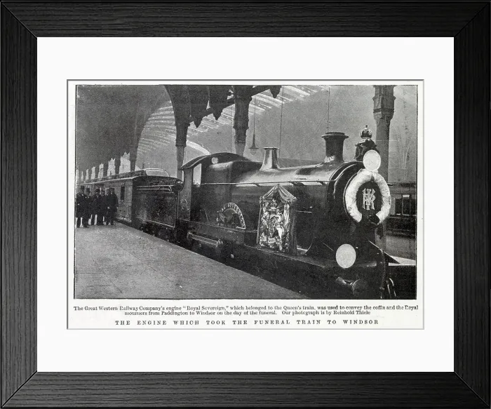 Framed Print : Queen Victoria's Funeral Train from Paddington to Windsor Framed Print : Queen Victoria's Funeral Train from Paddington to Windsor