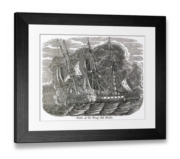 Framed Print : Battle of the Wasp and Frolic Framed Print : Battle of the Wasp and Frolic