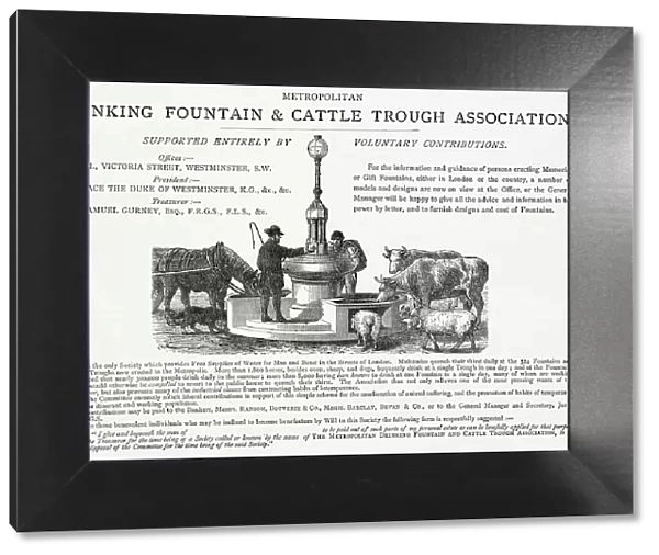 Advert for Metropolitan Drinking Fountain 1878
