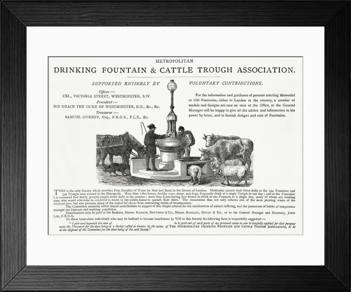 Framed Print : Advert for Metropolitan Drinking Fountain 1878 Framed Print : Advert for Metropolitan Drinking Fountain 1878