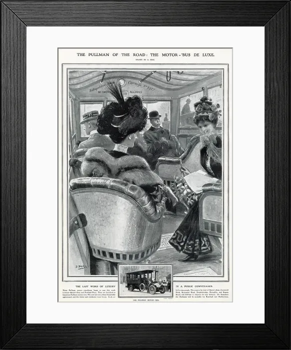 Framed Print : Pullman Luxury Motor Bus 1908 Framed Print : Pullman Luxury Motor Bus 1908