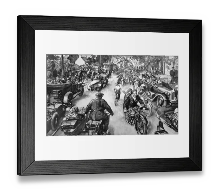 Framed Print : Typical Sunday scene on a country road 1925: The Growing dan Framed Print : Typical Sunday scene on a country road 1925: The Growing dan