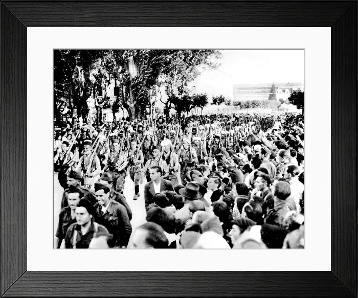 Framed Print : Moroccan Nationalist Troops parading in Burgos; Spanish Civi Framed Print : Moroccan Nationalist Troops parading in Burgos; Spanish Civi