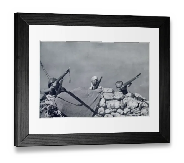 Framed Print : Some Nationalist irregular troops firing at a Republican position near Huesca, during the Spanish Civil War. Date: 1936 Framed Print : Some Nationalist irregular troops firing at a Republican position near Huesca, during the Spanish Civil War. Date: 1936