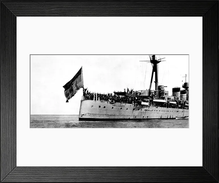 Framed Print : The Crew of the Miguel de Cervantes give the Socialist sal Framed Print : The Crew of the Miguel de Cervantes give the Socialist sal