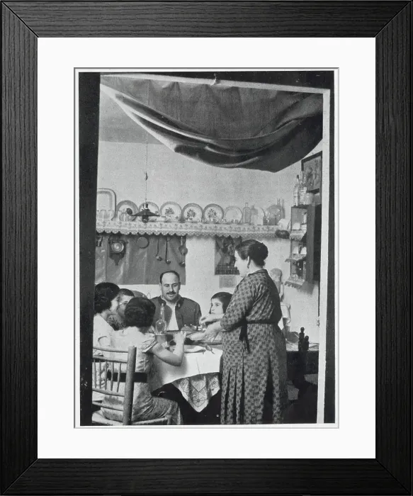 Framed Print : A Civil Guardsman having dinner with his family in their private rooms at a Civil Guard Barracks, Spain, 1936. The Civil Guard were a cross between a military unit and a police force Framed Print : A Civil Guardsman having dinner with his family in their private rooms at a Civil Guard Barracks, Spain, 1936. The Civil Guard were a cross between a military unit and a police force